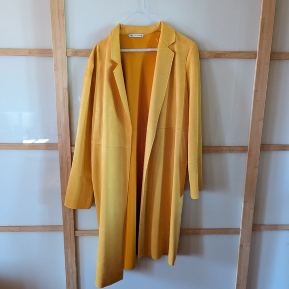 ZARA Women Long Faux Suede Coat NWOT/size S - Picture 4 of 7